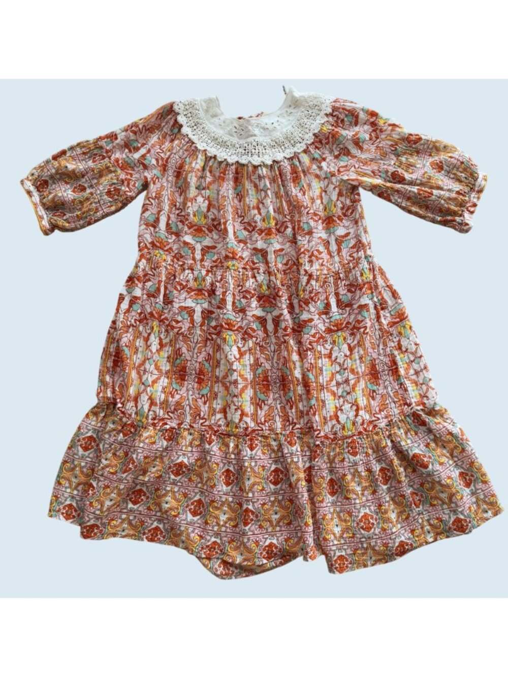 ANTHROPOLOGIE Florence Floral Lace Detail Lounge Dress Sz 2 - Picture 2 of 8